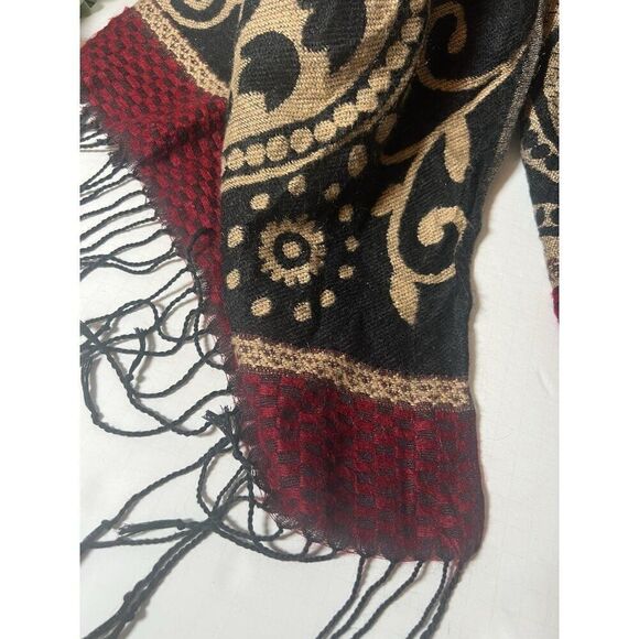 Chico's Whimsygoth Witchy Gothic Dark Floral Tapestry Scarf - Picture 5 of 7